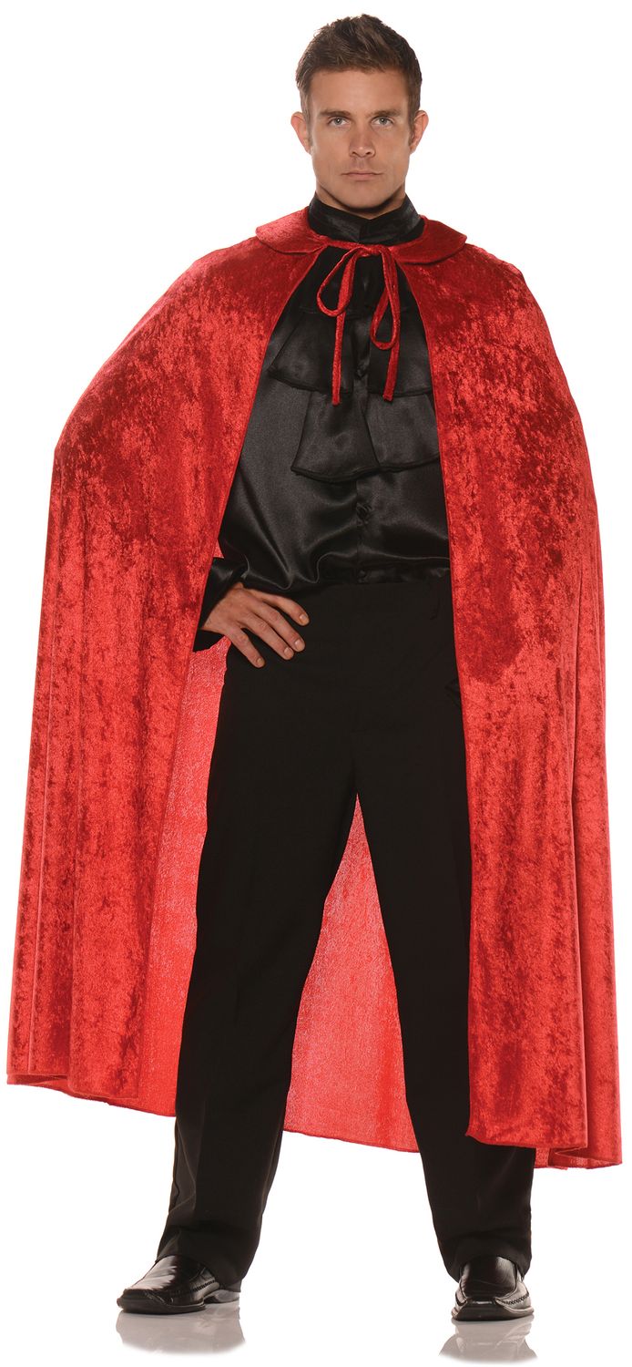 55" Velvet Cape w/ Collar Red