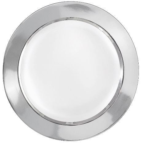 White Plate Silver Hot Stamp - 7.5" Plates 8 Ct