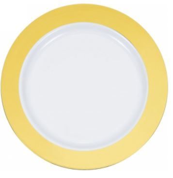 White Plate Gold Hot Stamp - 10.25" Plates 8 Ct