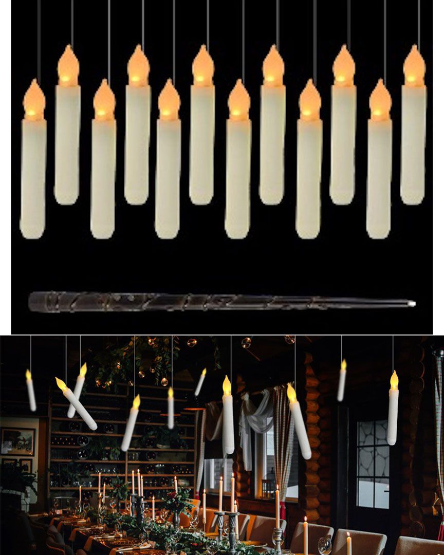 Floating LED Candles w/ Wand - 12ct