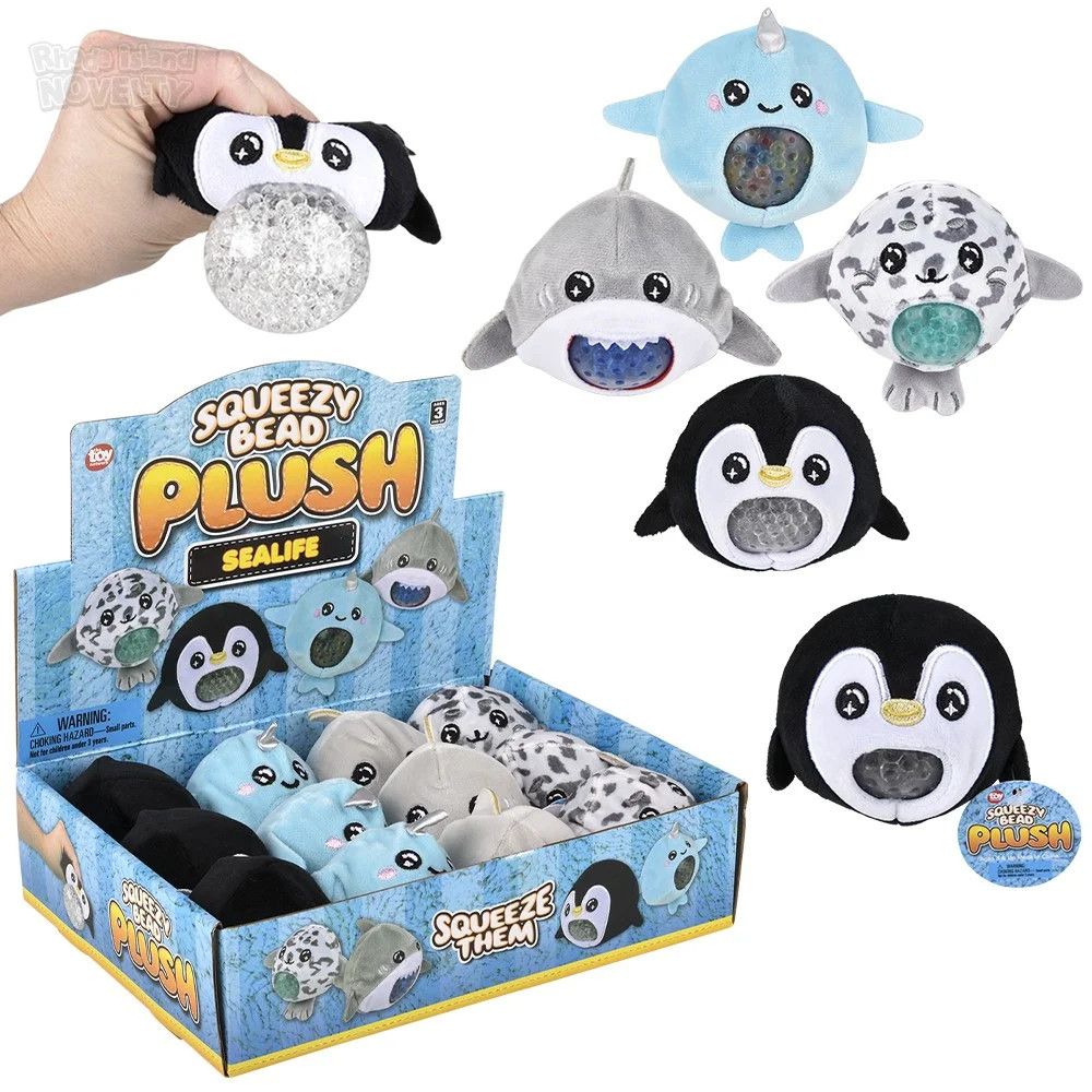 Sea Life Squeezy Bead Plush 3" - 12Ct Box