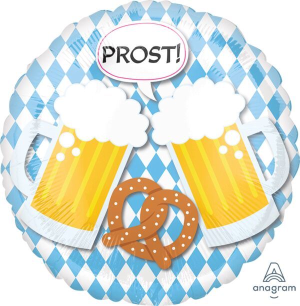 Oktoberfest - 17" Helium Filled Foil Balloon, Ribbon