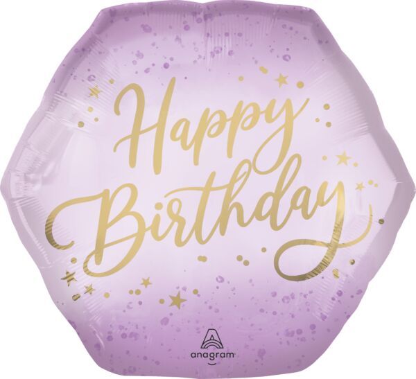 Lavender Luxe Birthday - 23" Helium Filled Foil Balloon, Ribbon