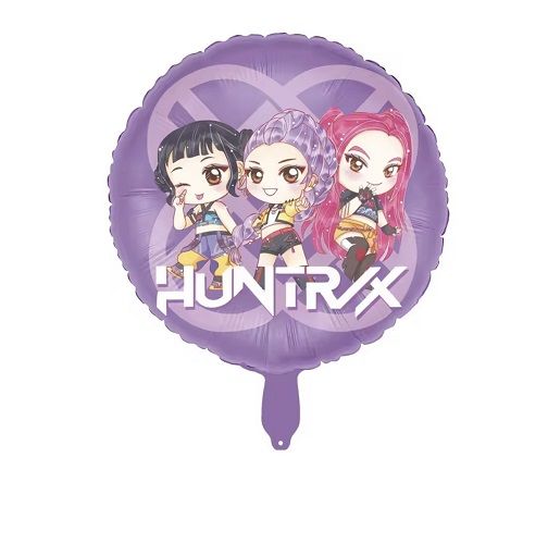 KPop Demon Hunters Huntrix Lavender- 18" Helium Filled Foil Balloon, Ribbon