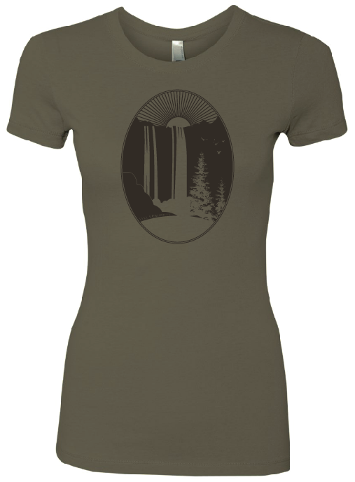 Elke Robitaille Waterfall T-Shirt in Olive Green (Women&#39;s)