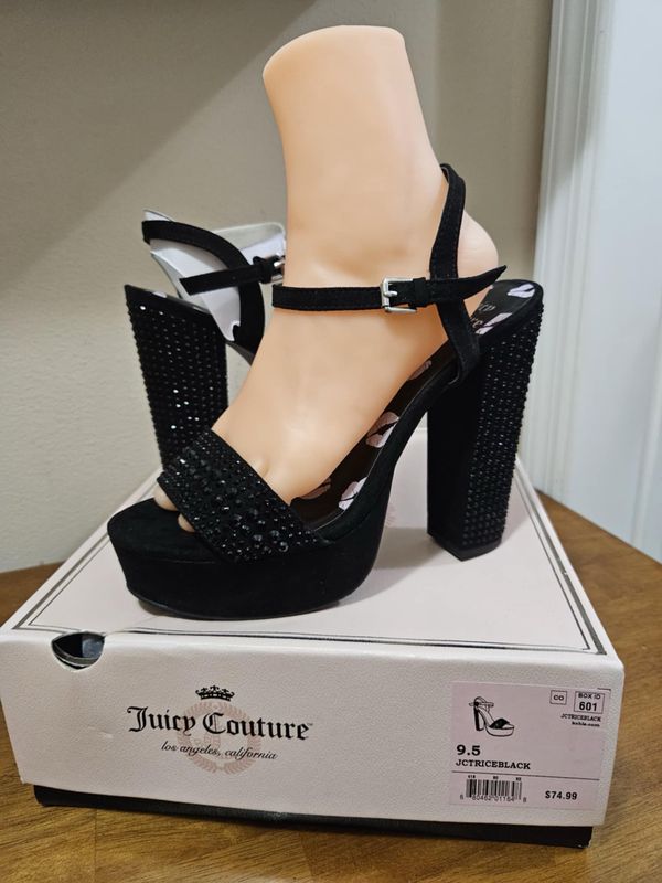 Brand New In Box Juicy Couture Black Sparkled Dress Shoes Sz 9.5