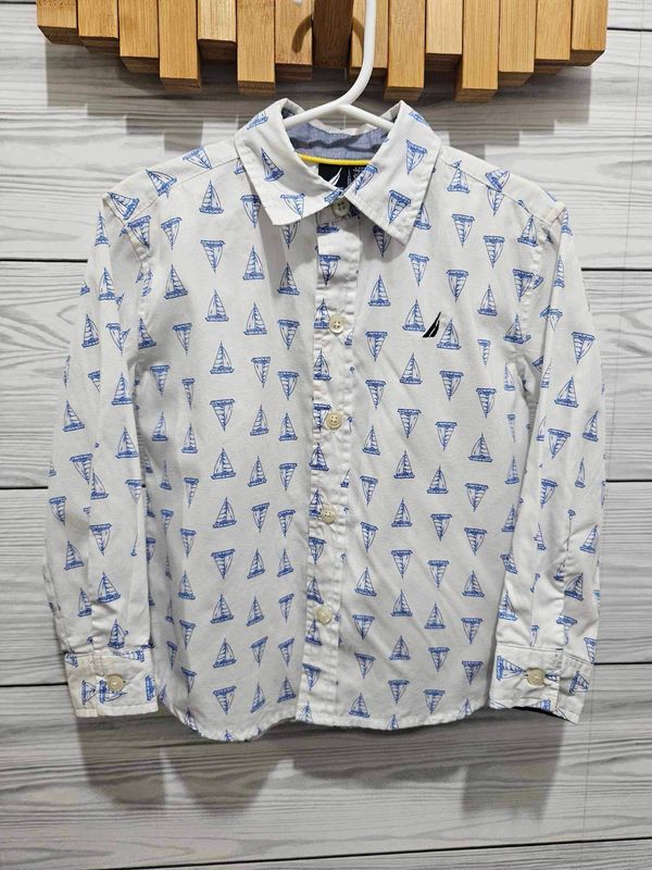 Boys Nautica Button Down Shirt Sz 3T