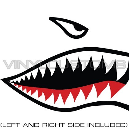 Flying Tigers Shark Teeth Vinyl Decal Sticker