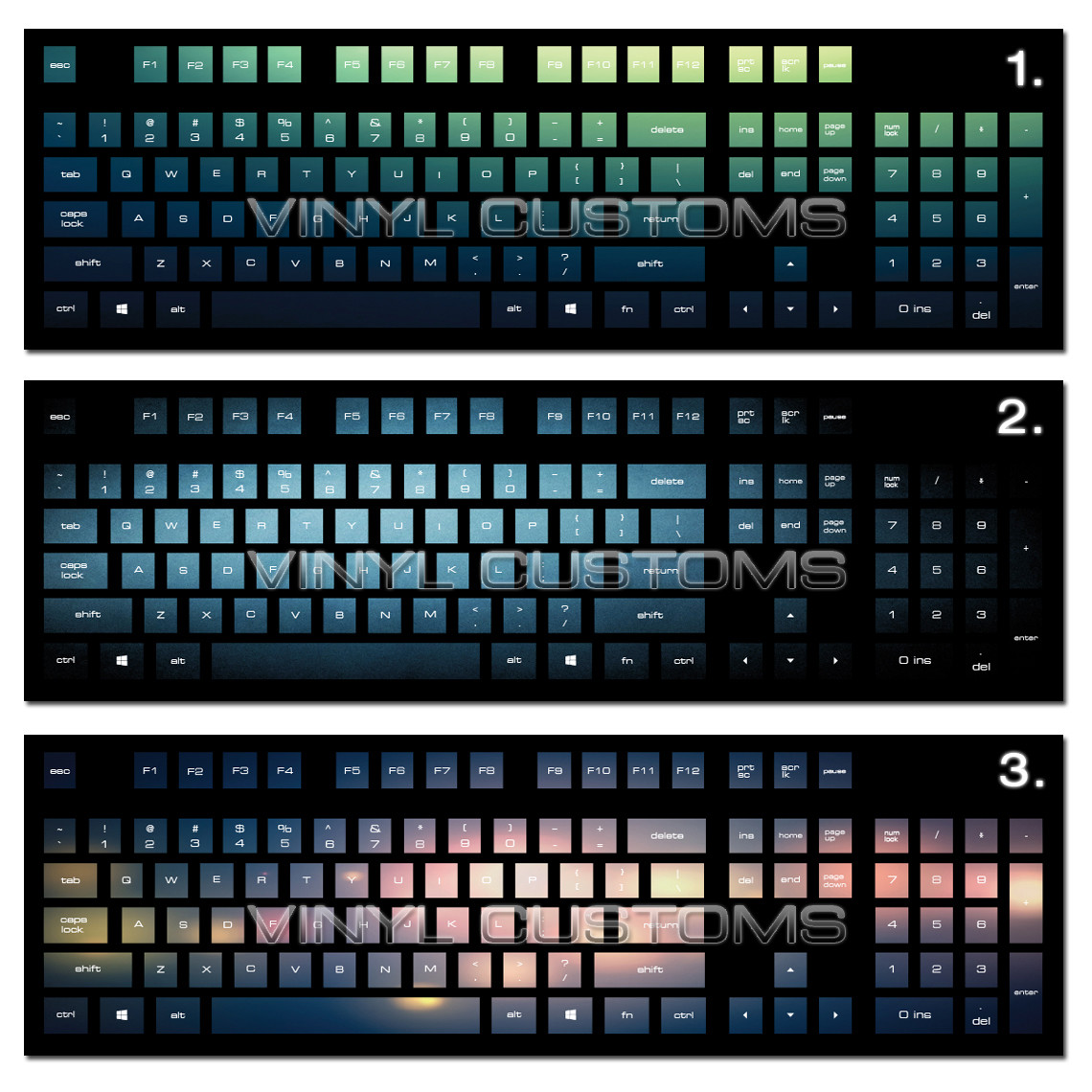 Mechanical PC Keyboard Vinyl Decal Set - 001
