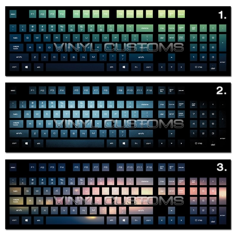 Mechanical PC Keyboard Vinyl Decal Set - 001
