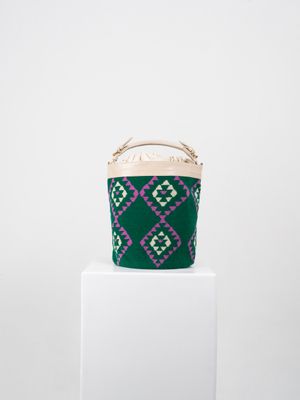 Big Bucket Bag Emerald Weave