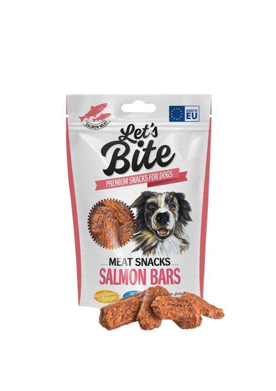 LETS BITE MEAT SNACKS SALMON BARS 80GR