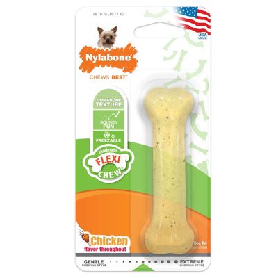 NYLABONE FLEXI CHEW BONE, CHICKEN-PETITE