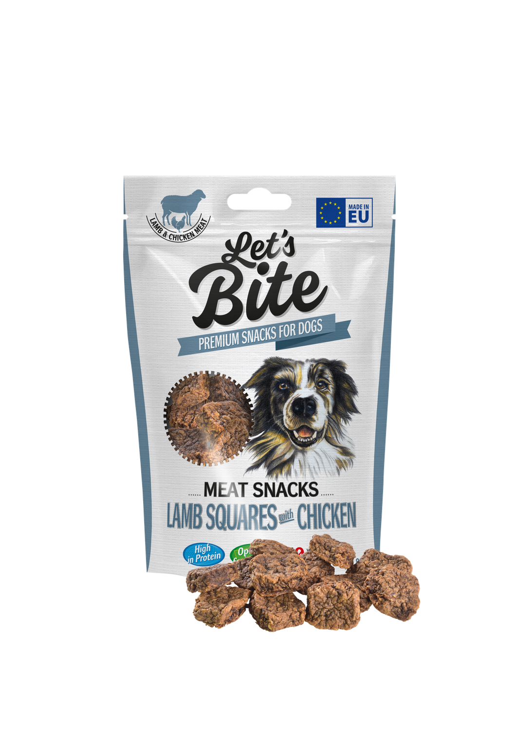 LETS BITE MEAT SNACKS LAMB SQUARES WITH CHICKEN 80GR