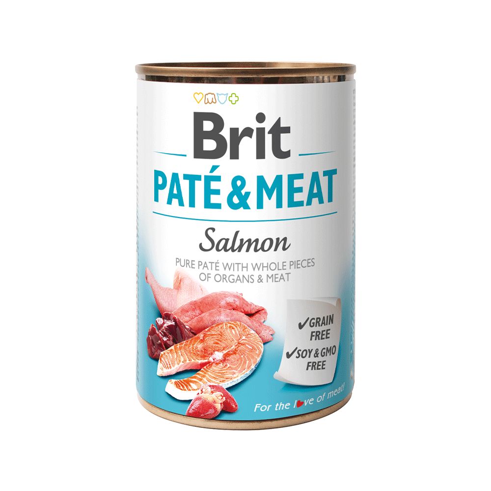 BRIT PATE &amp; MEAT SALMON MONO LATA