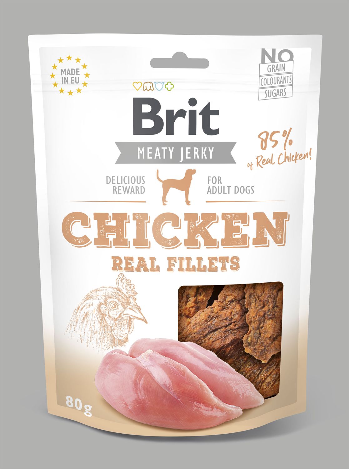 BRIT JERKY CHICKEN FILLETS 80GR