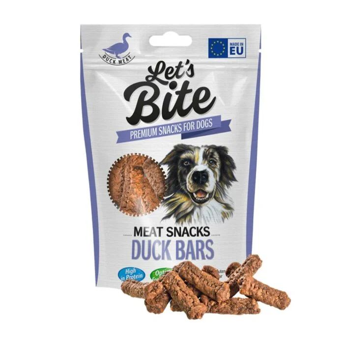 LETS BITE MEAT SNACKS DUCK BARS 80GR