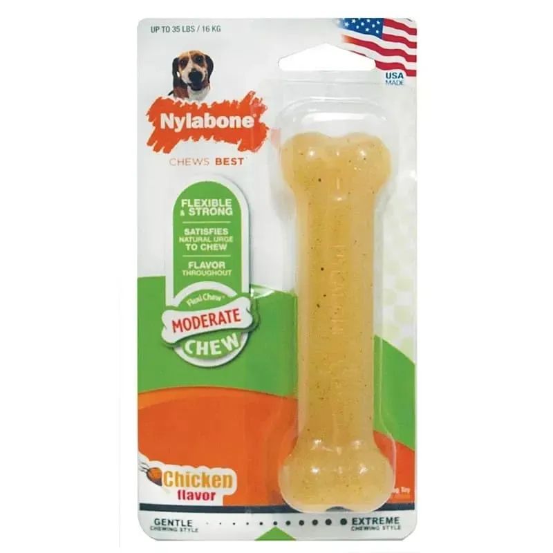 NYLABONE FLEXI CHEW BONE, CHICKEN-WOLF