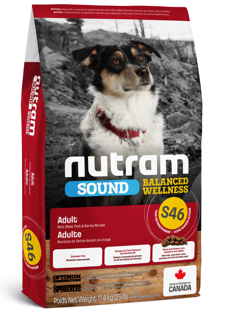 NUTRAM S46 SOUND ADULT PORK DOG FOOD 11.4 KG