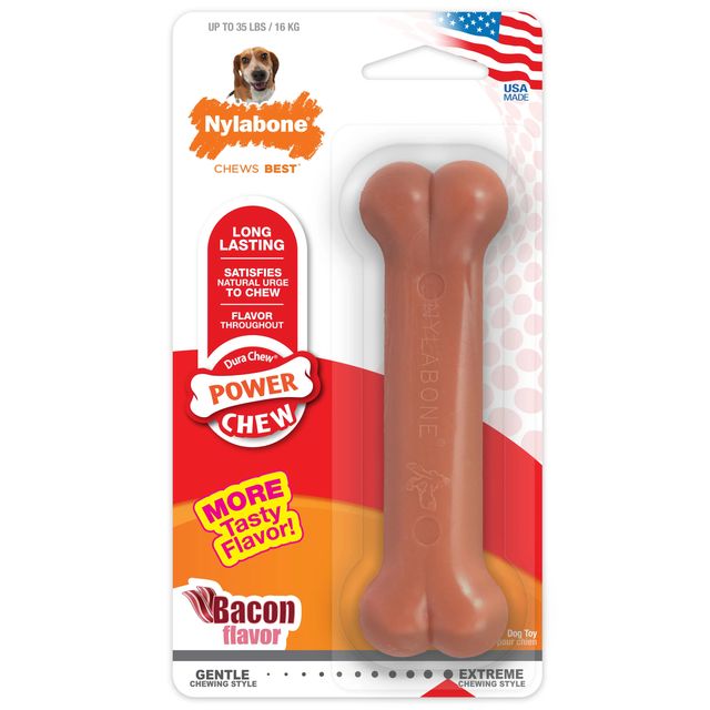 NYLABONE POWER CHEW BONE, BACON