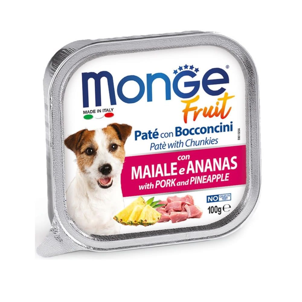 MONGE CAN FRUIT CERDO/PIÑA ALUTRAY 100gr