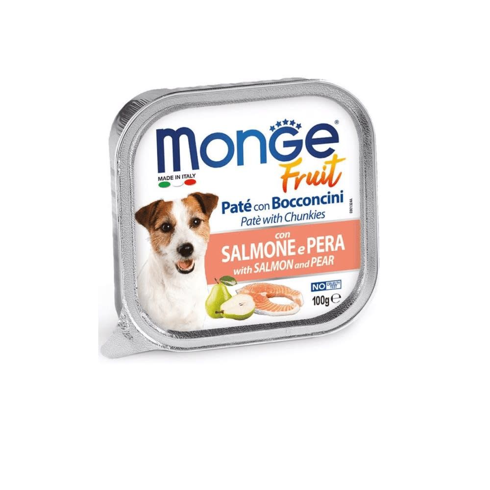 MONGE CAN FRUIT SALMON/PERA ALUTRAY 100gr
