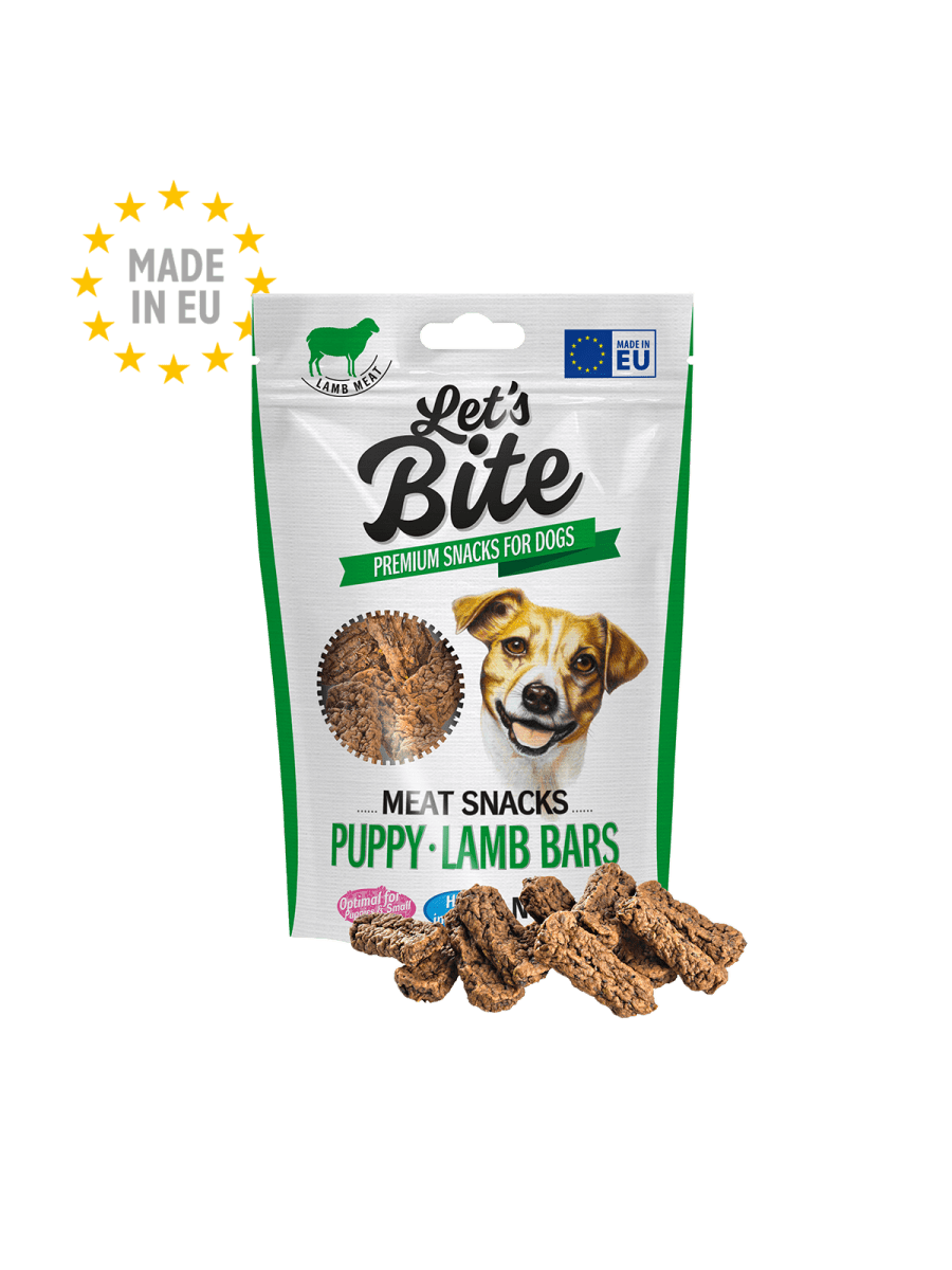 LETS BITE MEAT SNACKS PUPPY LAMB BARS 80GR