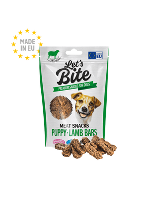 LETS BITE MEAT SNACKS PUPPY LAMB BARS 80GR