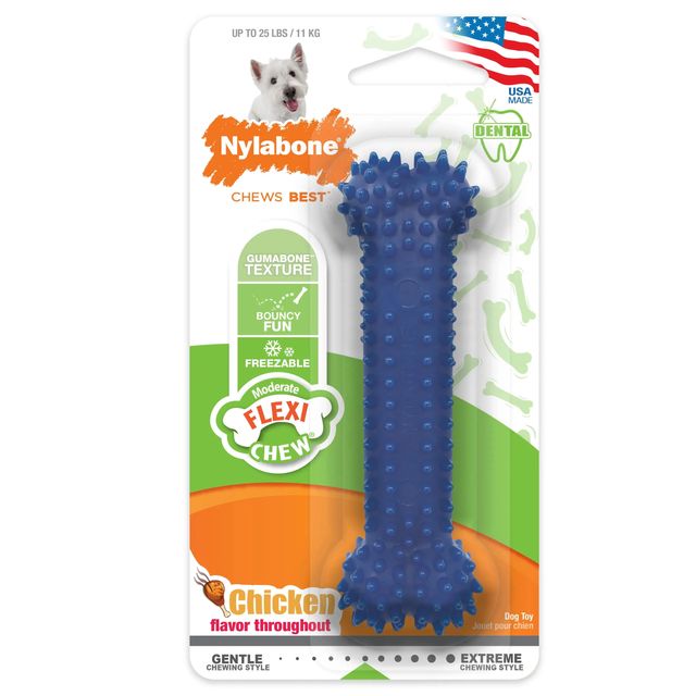 NYLABONE DENTAL CHEW BONE, CHICKEN-REG
