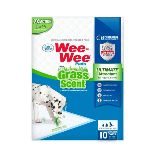 FOUR PAWS WEEWEE PADS WITH GRASS SCENT 10UN