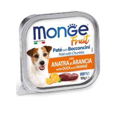 MONGE CAN FRUIT PATO/NARANJA ALUTRAY 100gr
