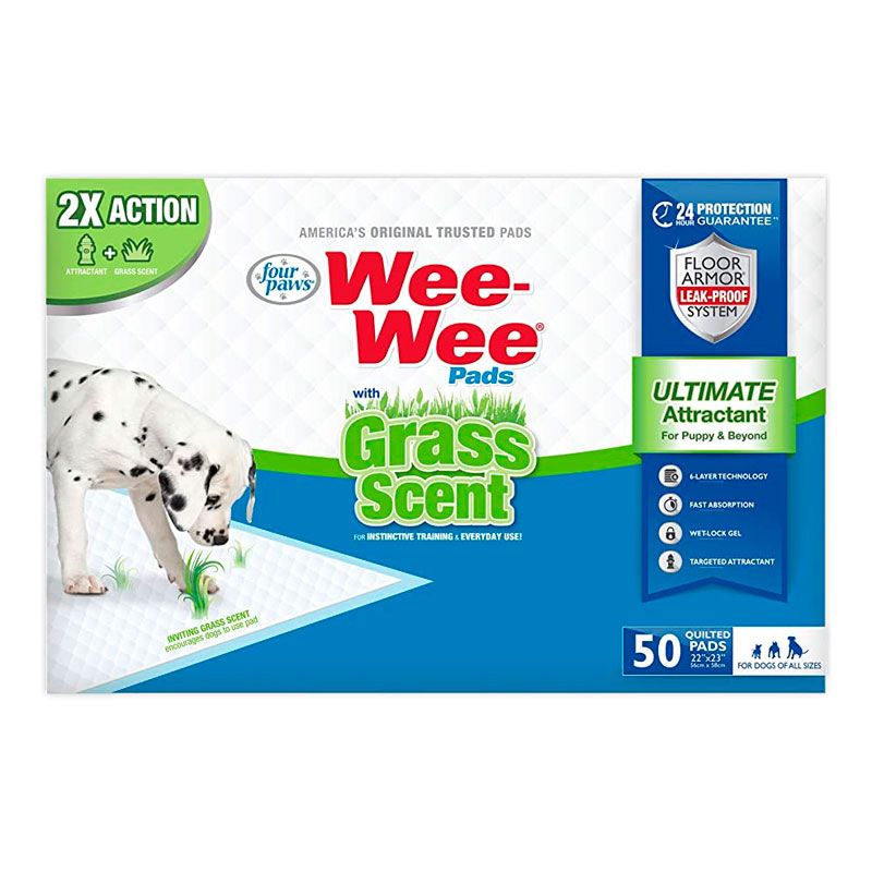 FOUR PAWS WEEWEE PADS WITH GRASS SCENT 50UN