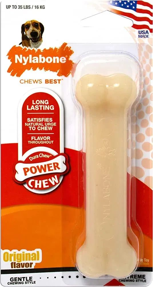 NYLABONE POWER CHEW BONE, ORIG-WOLF