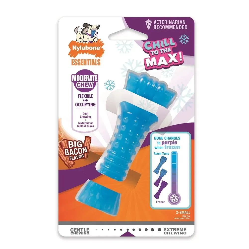 NYLABONE MODERATE CHEW COLOR CHANGING SOUPER,BACON SMALL