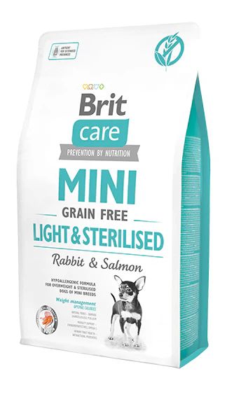 BRIT CARE MINI GF LIGHT &amp; STERILISED 2 KG