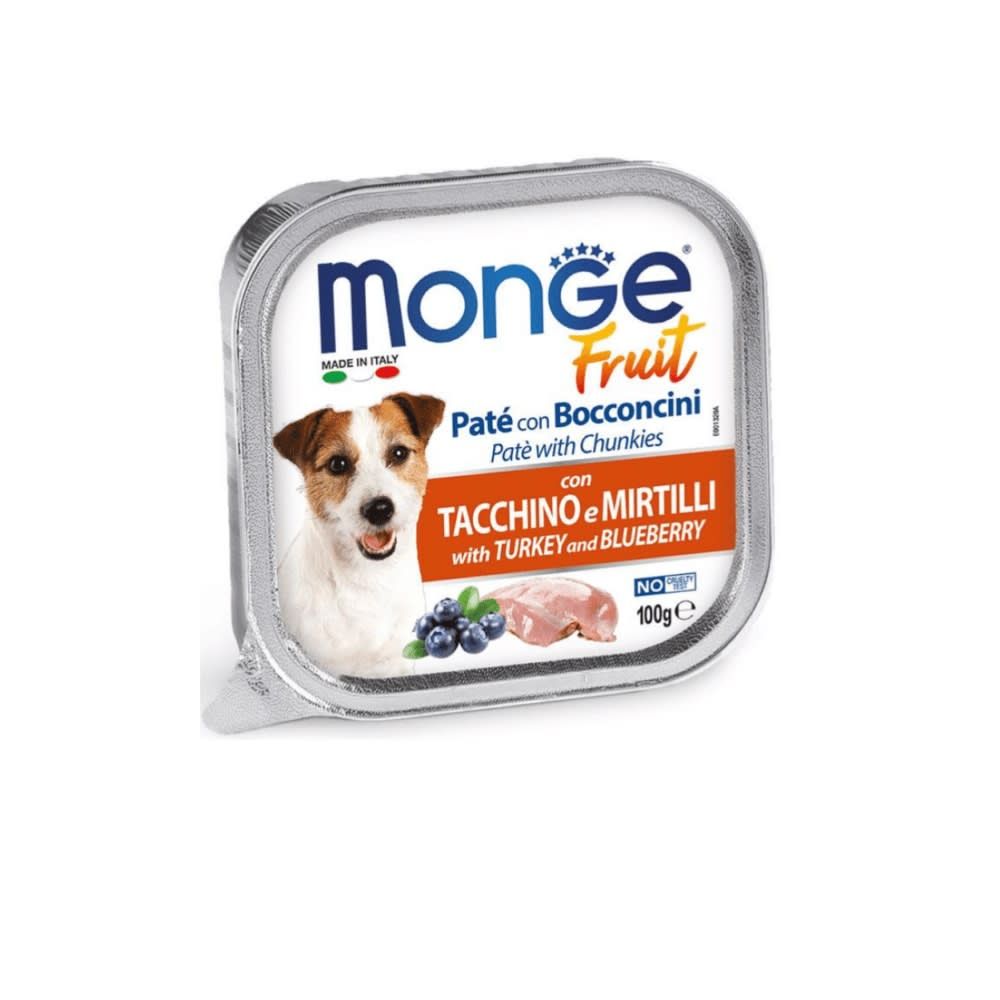 MONGE CAN FRUIT PAVO/ARANDANOS ALUTRAY 100gr