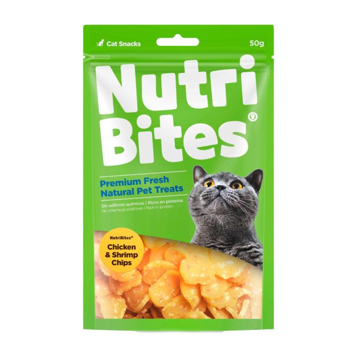 NUTRIBITES CHICKEN &amp; SHRIMP CHIPS X 50G.