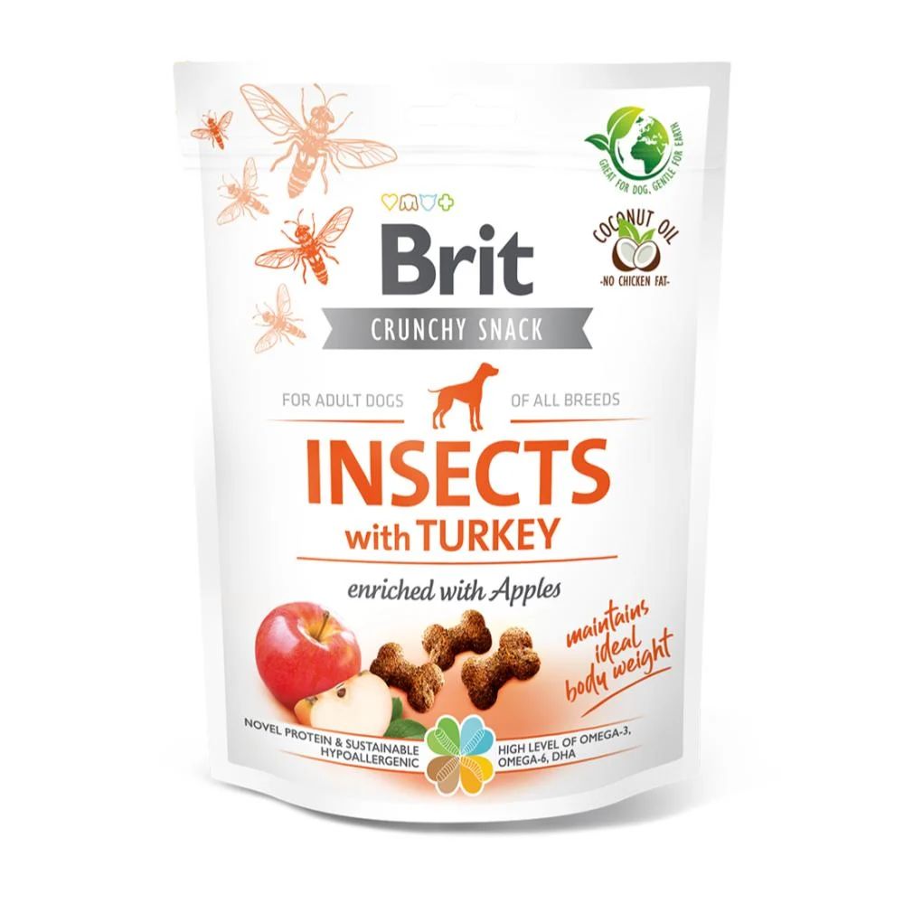 BRIT CRUNCHY SNACK INSECTS WITH TURKEY 200GR