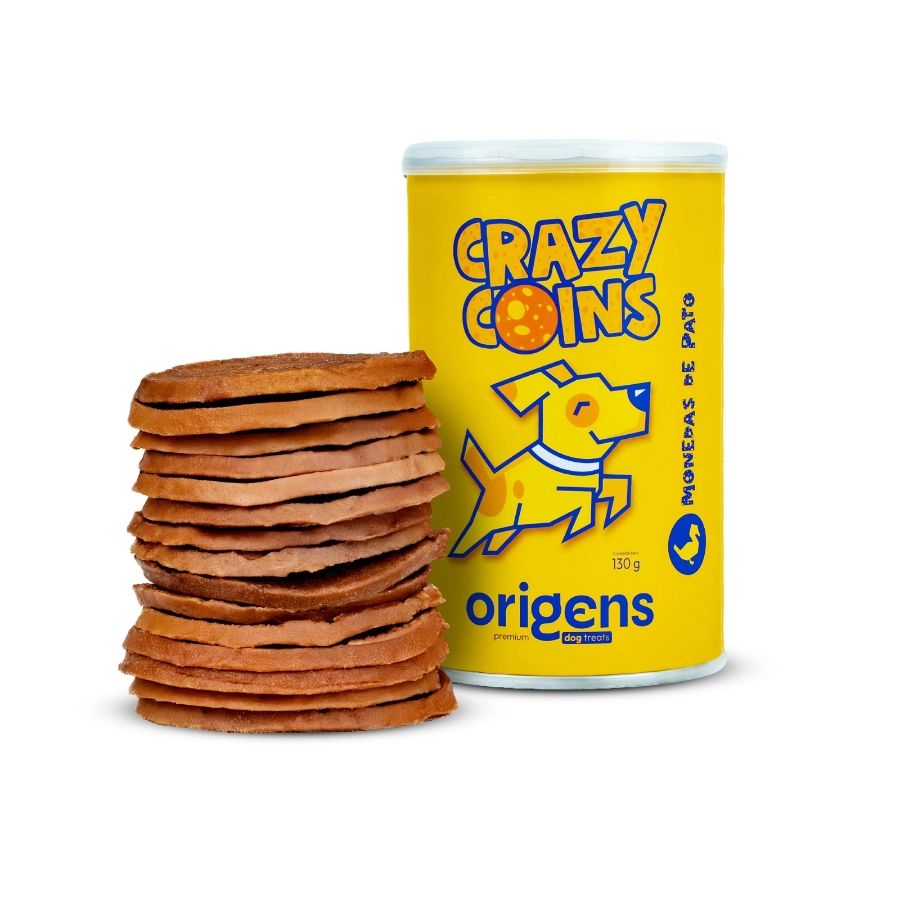 ORIGENS SNACK PERROS-CRAZY COINS/MONEDAS DE PATO 130GR