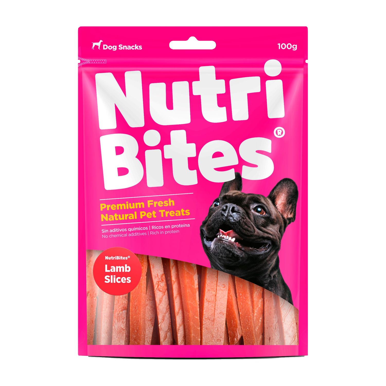 NUTRIBITES LAMB SLICES X 100G.