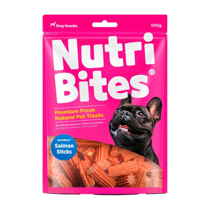 NUTRIBITES SALMON STICKS X 100G.