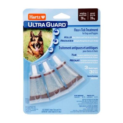 HARTZ ULTRAGUARD DOG MAS DE 28KG CAJA X 3 PIPETAS