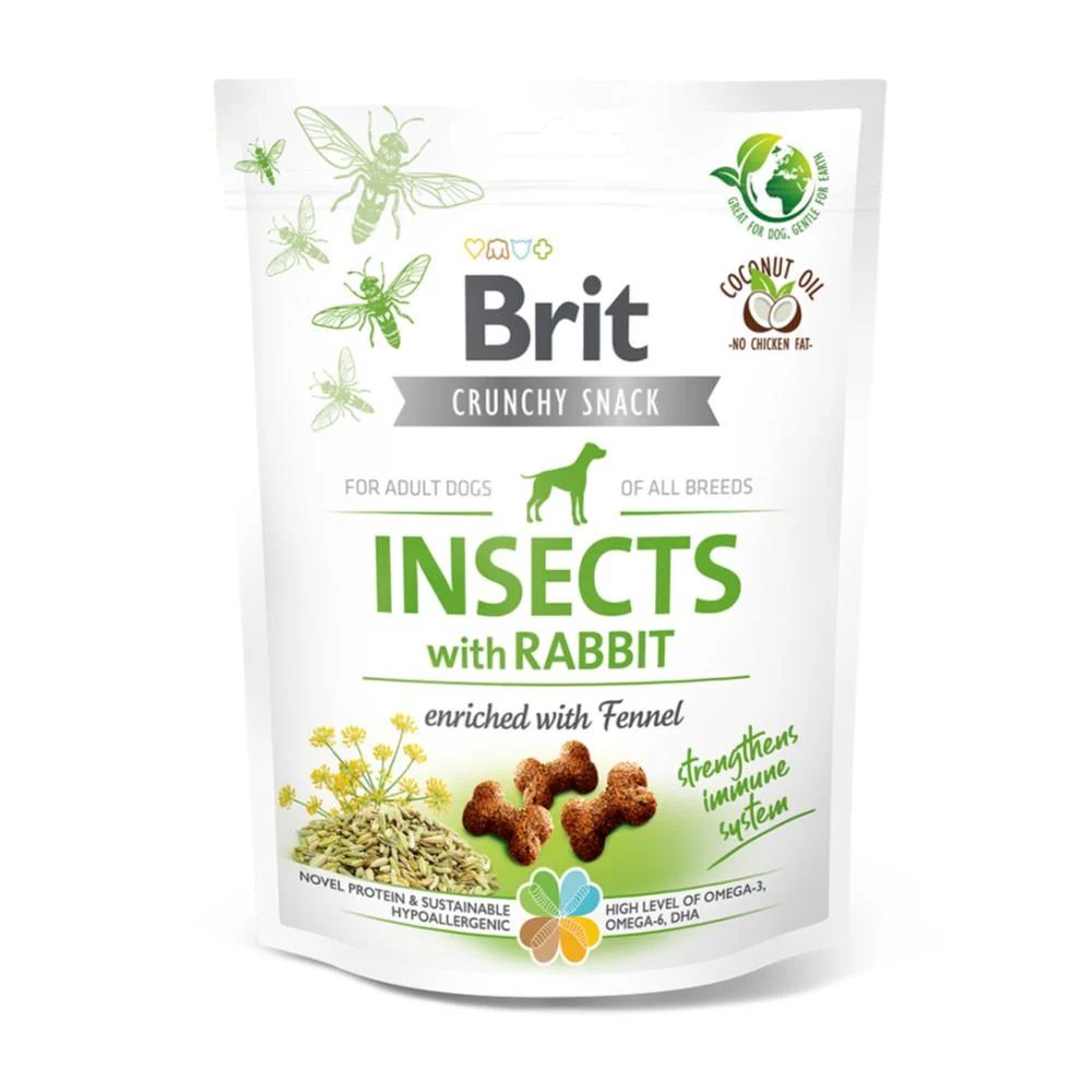 BRIT CRUNCHY SNACK INSECTS WITH RABBIT 200GR