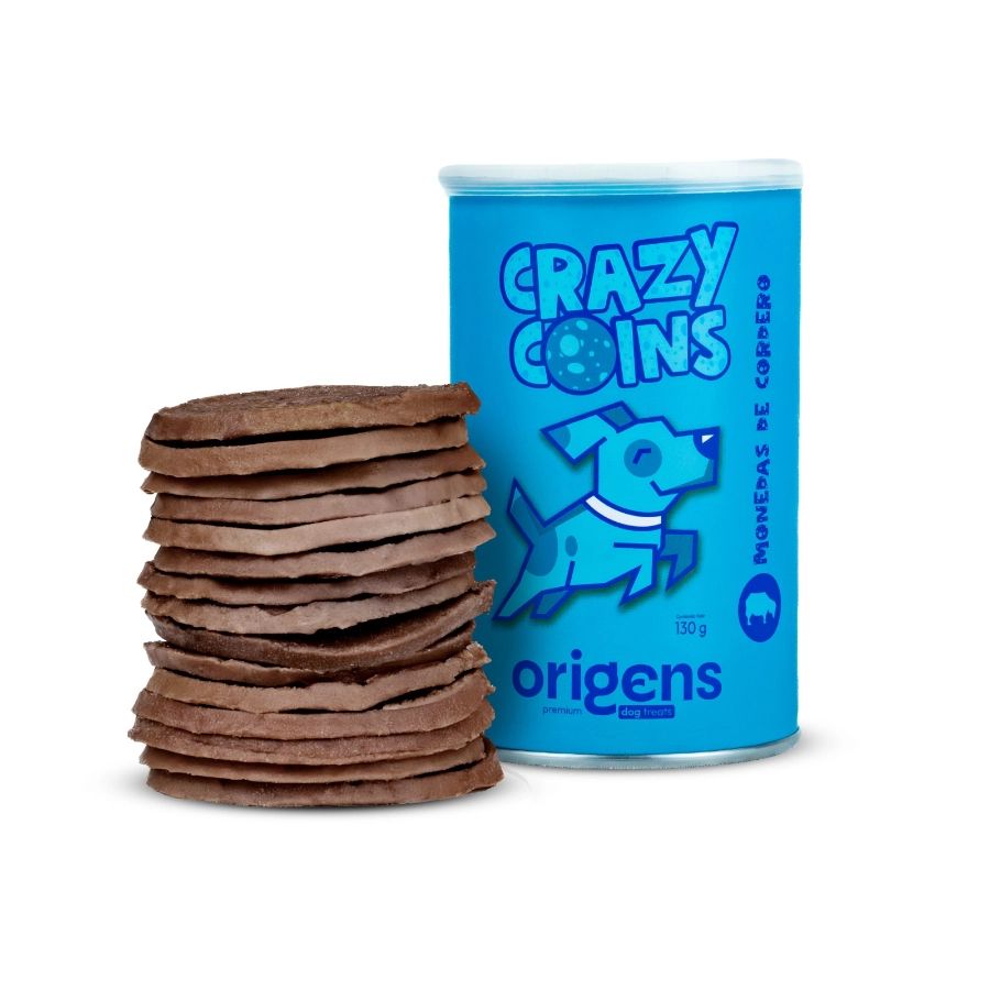 ORIGENS SNACK PERROS-CRAZY COINS/MONEDAS DE CORDERO 130GR