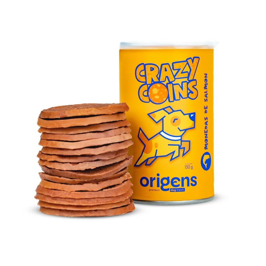 ORIGENS SNACK PERROS-CRAZY COINS/MONEDAS DE SALMON 130GR.