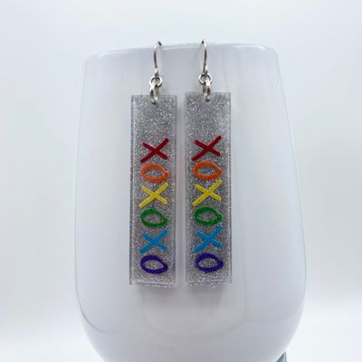 Rainbow XO Dangle Earrings