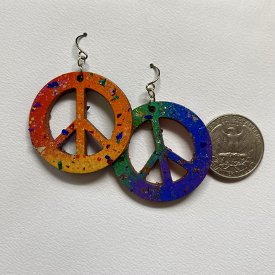 Peace Dangle Earrings - Rainbow Edition