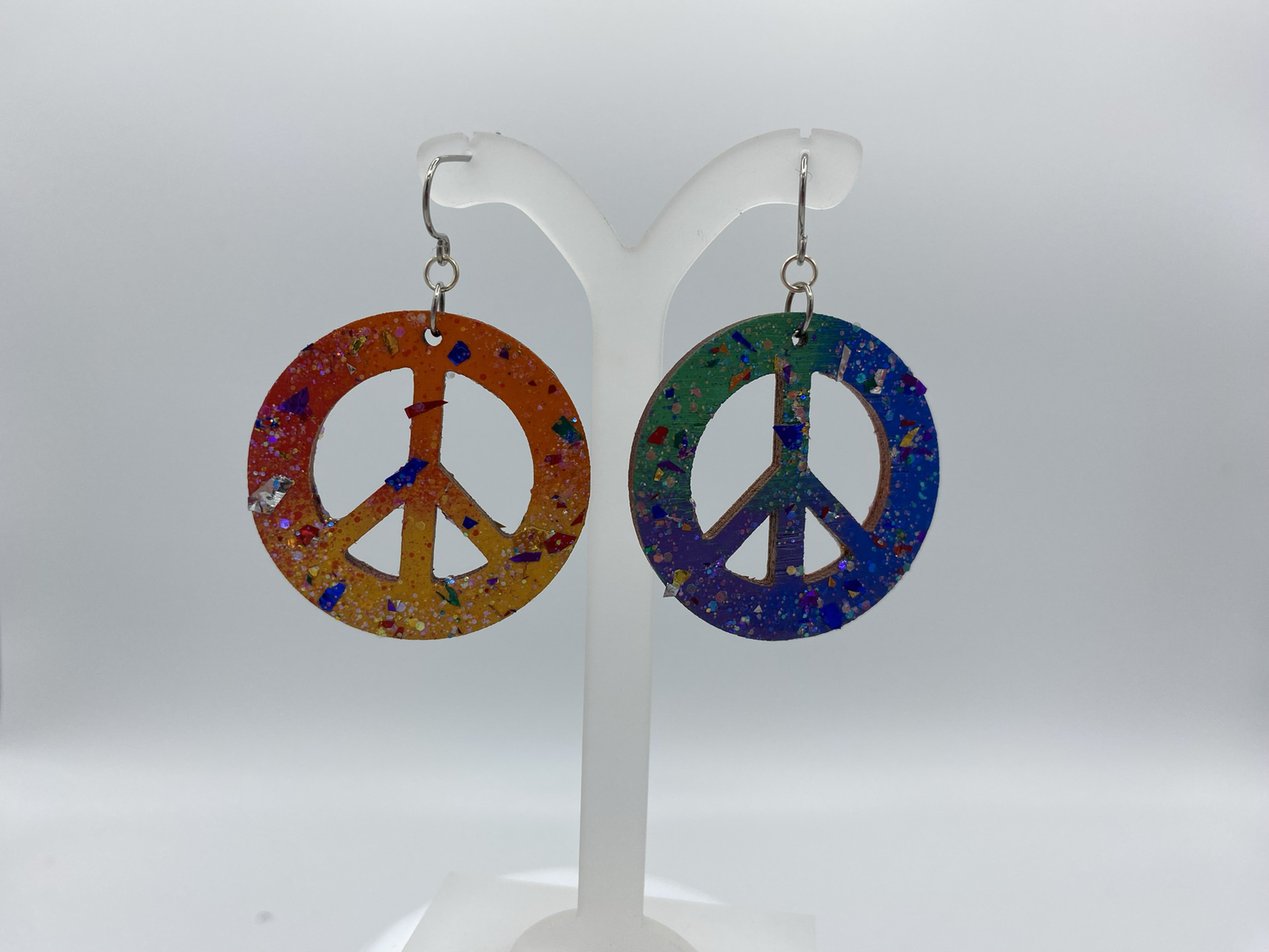 Peace Dangle Earrings - Rainbow Edition