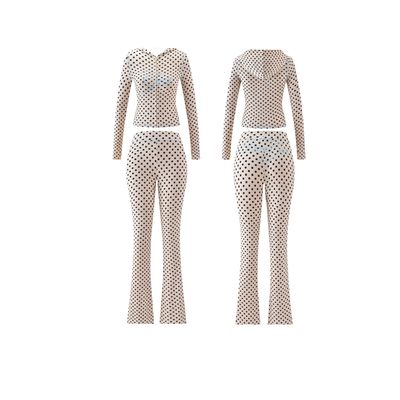 Polkadot Hooded 2 Piece Pant Set