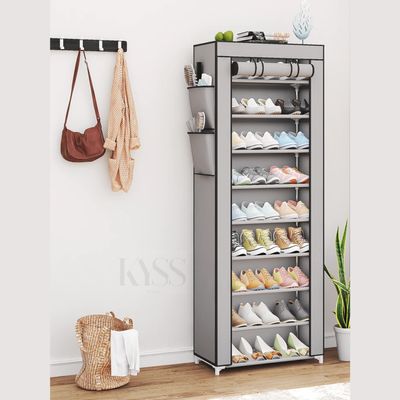 Shoe Rack 10 Layer With Dustproof Fabric Cover